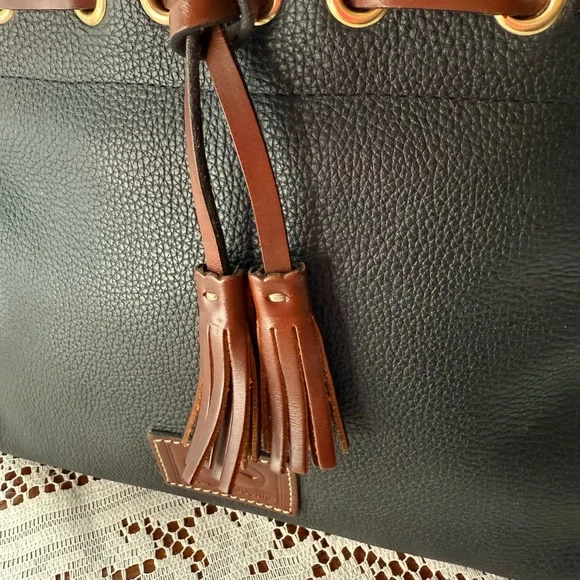 Dooney & Bourke Wakefield Black Leather 
Tassel Tote - Picture 8 of 10
